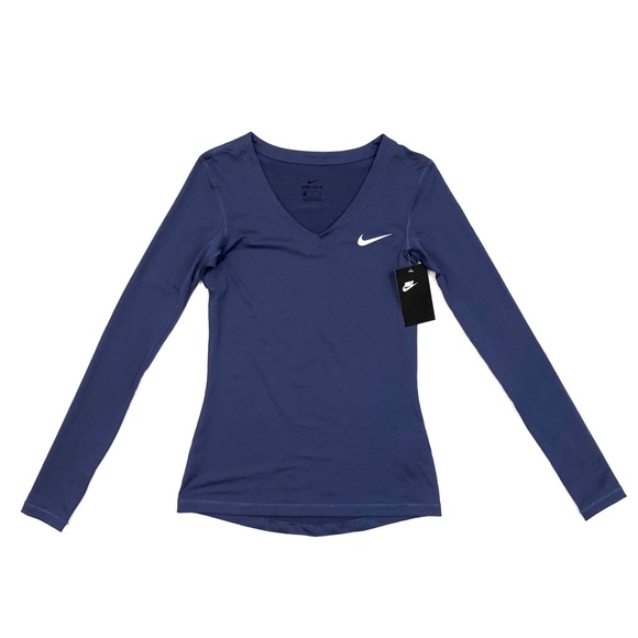 nike dri fit v neck women's long sleeve